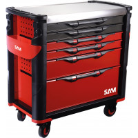 41 extra-wide tool trolley 6 drawers, stainless steel top - 416-AXL