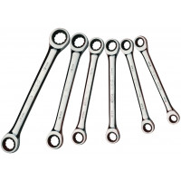 6 ratchet polygon wrenches, 12 hexagonal in mm