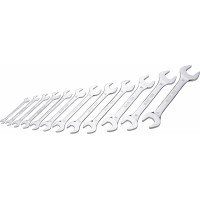 Set of 12 open-ended spanners in mm