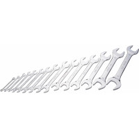 Set of 15 open-ended spanners in mm