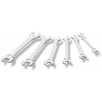 Set of 6 open-ended spanners in mm