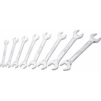 Set of 8 open-ended spanners in mm
