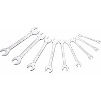 Set of 9 open-ended spanners in mm
