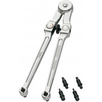 Adjustable hook and pin wrenches