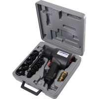 Impact wrench box with extension and 10 impact sockets (9-10-11-13-14-17-19-22-24-27)