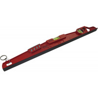 Spirit level with magnetic base, shatter-proof 400mm bubbles with stainless steel FME clip