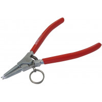 Straight nose pliers for outer circlips, matt chrome-plated + clip