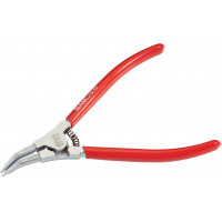 Mat chrome-plated 45° elbowed nose outer circlips pliers