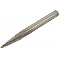 Tapered hss carbide milling cutters 6x18mm with pointed tip on 6 mm shank