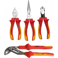 Set of 4 pairs of 1000v-insulated pliers