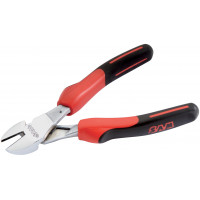 Mechanic's diagonal chrome-plated cutting pliers with spring