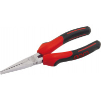 Polished chrome-plated flat nose pliers