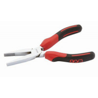 Polished chrome-plated flat nose pliers with spring
