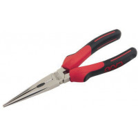 Straight half-round nose pliers, polished chrome-plate
