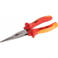 1000-v insulated straight half round nose pliers, polished varnish
