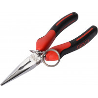 Straight FME half-round nose pliers, polished chrome-plate