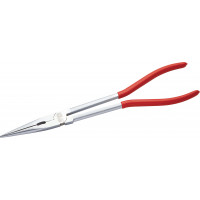Varnished polished extra-long straight half-round nose pliers
