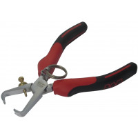 Stripping pliers with spring, polished chrome-plate + clip