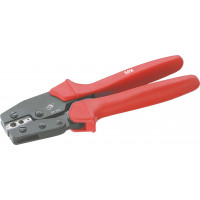 Crimping pliers with rack for electrical safety caps