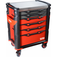Selection of 200 tools in ABS module + 6-drawer tool trolley