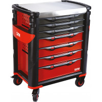 7-drawer large-volume tool trolley with electronic badge