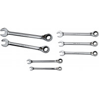 Set of 7 ratchet combination spanners in mm