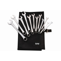 Set of 16 combination spanners, 3.2 to 17mm in a case