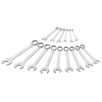 Set of 16 combination spanners in mm in a box