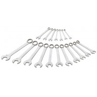 Set of 18 combination spanners in mm in a box