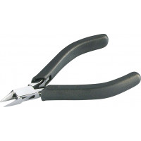 Diagonal electronics cutting pliers with sharp tapered nose