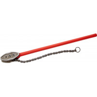 Long handle pipework wrench with chain