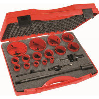 Set of hole saws 15 diameters and accessories