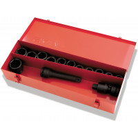 Set of 14 3/4" impact socket tools in inches