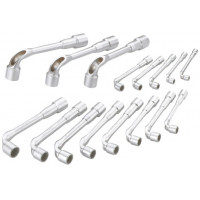 Set of 16 through box spanners, satin finish, 6/12-flat in a box