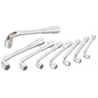 Set of 8 through box spanners, satin finish, 6/12-flat in a box