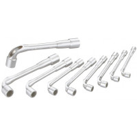 Set of 9 through box spanners, satin finish, 6/12-flat in a box