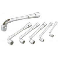 Set of 6 through box spanners, polished, 6/12-flat in mm