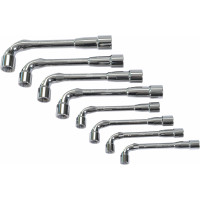 Set of 8 through box spanners, polished, 6/12-flat in mm