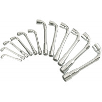 Set of 12 socket wrenches 6x6-flat in mm