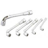 Set of 6 socket wrenches, polished, 6/6-flat in mm