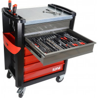 Tool trolley servi-630n + selection of 119 building maintenance tools in ABS modules