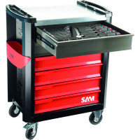 Selection of 135 tools with 6-drawer tool trolley servi-630n in foam modules