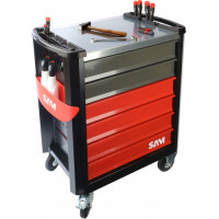 Selection of <b>135 tools </b>in ABS modules + 6-drawer tool trolley servi-630n