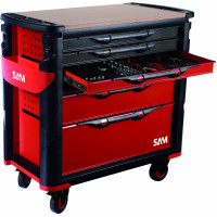 Selection of 14 ABS modules + extra-wide tool trolley, 6 drawers 416-bxlz