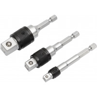 Set of 3 locking electric screwdriver adapters