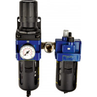 Pressure-regulating lubricator filter with spacer