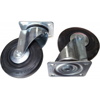 Set of 2 swivel rollers without brakes, 125mm