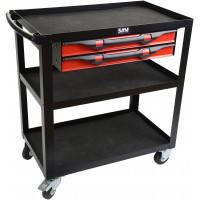 3-tray tool trolley with 2 drawers