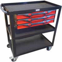 3-tray tool trolley with 3 drawers