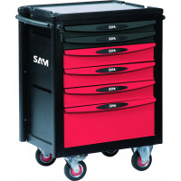Selection of <b>135 tools </b>in ABS module with 6-drawer tool trolley